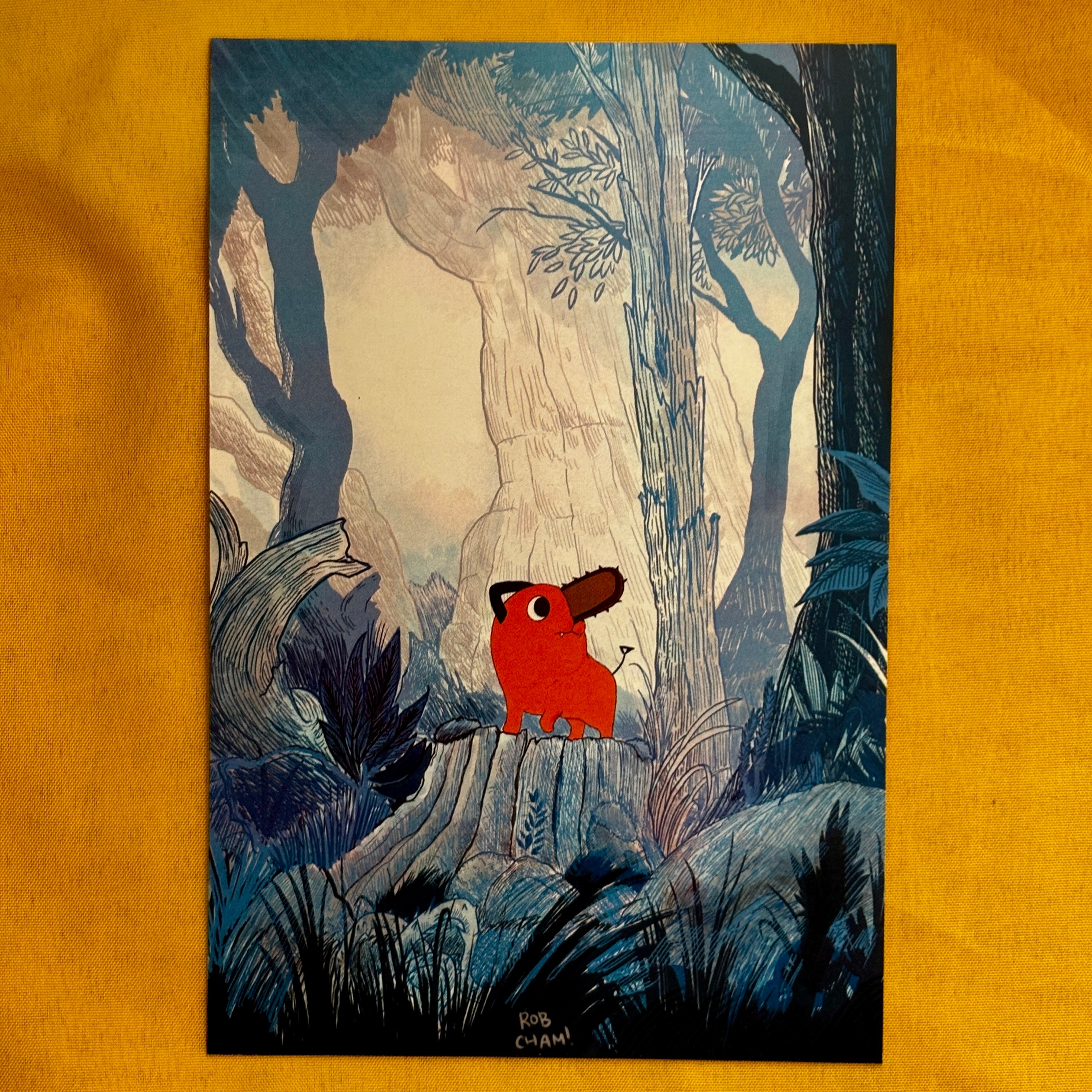 Pochita Lost in the Woods - Print